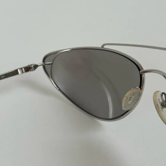 PRADA Aviator Silver Metal Sunglasses with Gray Lenses - Picture 6 of 8